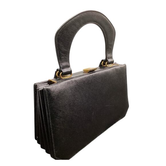 Vintage Susan Gail Purse Women’s One Size Small Textured Leather Bag Two Handles - Picture 2 of 7